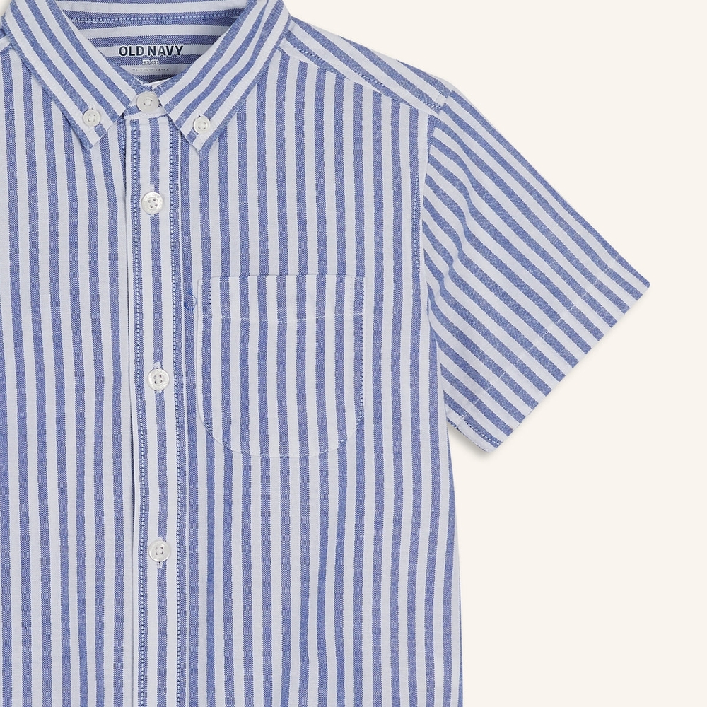 Boys Old Navy Blue and White Striped Shirt